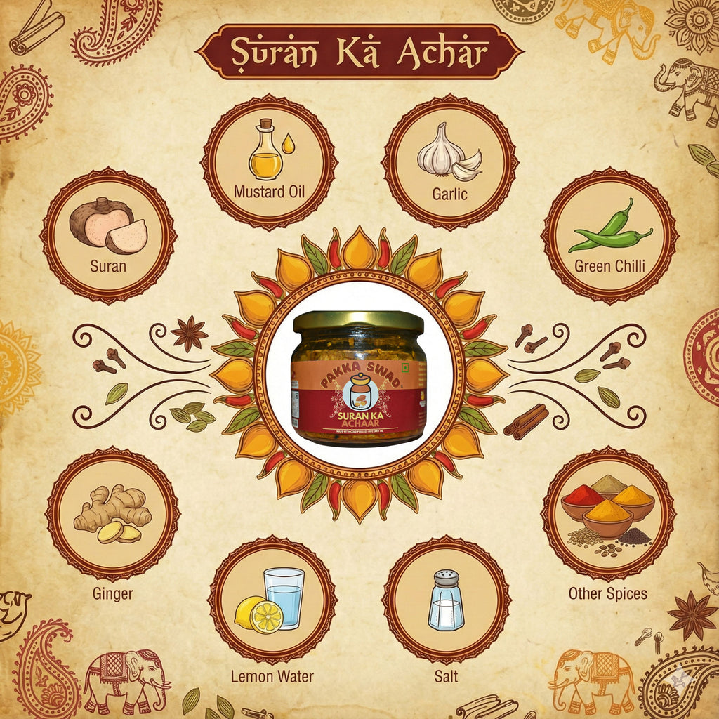 Suran(Oal) Ginger Garlic Mix Achar | Homemade Pickle